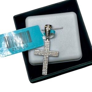 🆕 Cross Moissanite Sterling Pendant .55ctwt